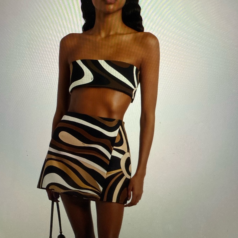 Pucci Marmo Silk Satin  bandeau top
